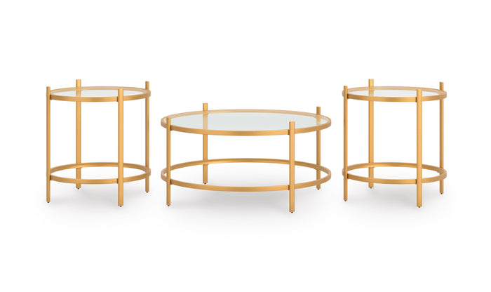 Modern Heritage Pearlox Occasional Table Set in Metal