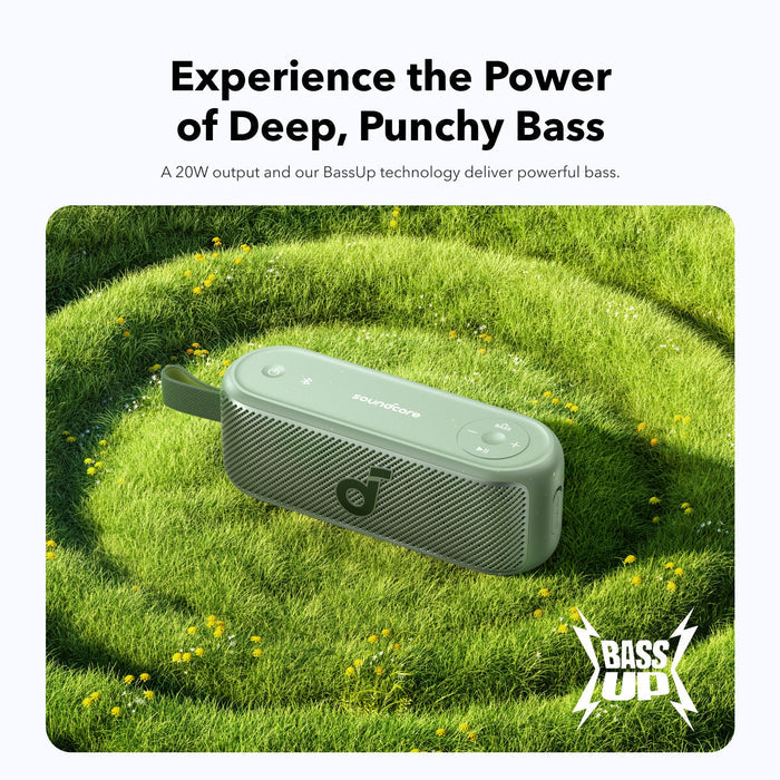 soundcore speaker with BassUp technology for deep punchy bass