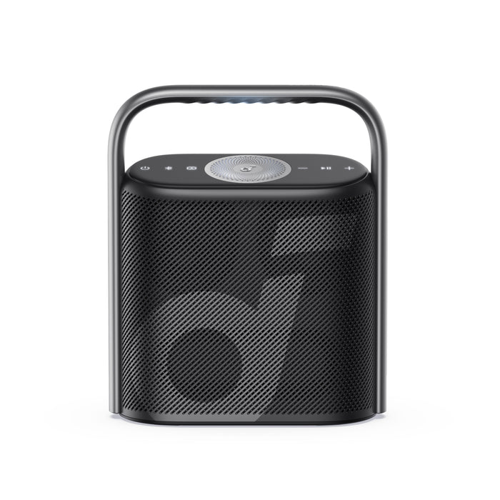 soundcore black speaker with handle for easy carrying
