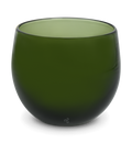 new memories, jade green hand-blown drinking glass.