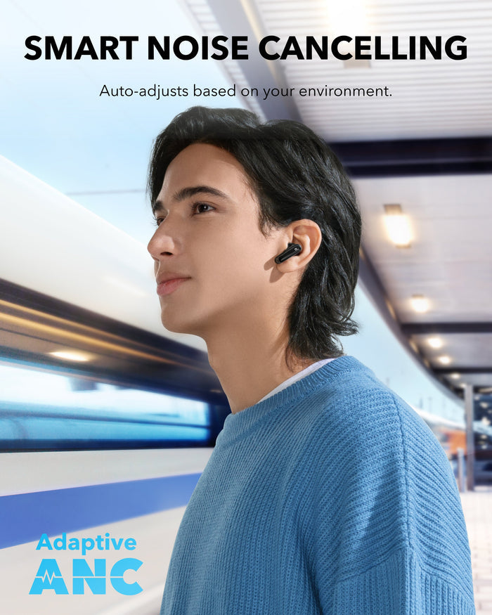 soundcore wireless earbuds with smart noise cancelling for travel