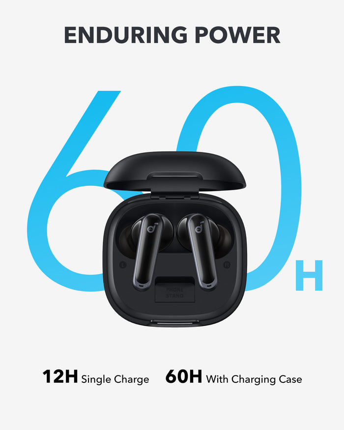 soundcore earbuds with 60H battery for long listening