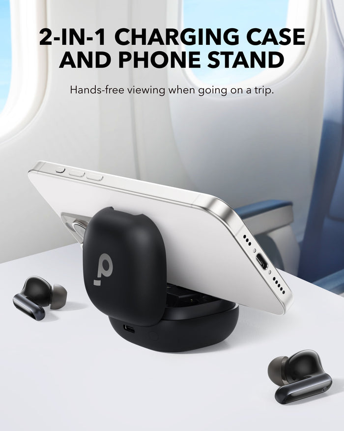 soundcore charging case with phone stand for hands-free viewing