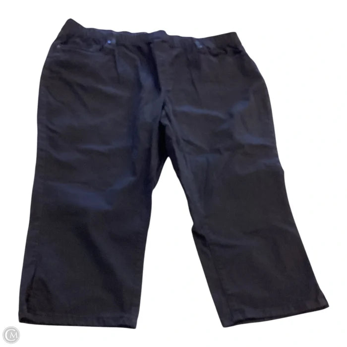 Pants Cropped By Croft And Barrow In Black, Size: Xxl