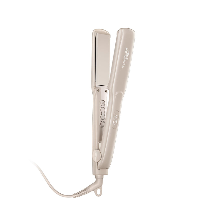 Paul Mitchell Smooth+ Ceramic Flat Iron in Taupe color with a classic design for smoothing all hair types on a white background