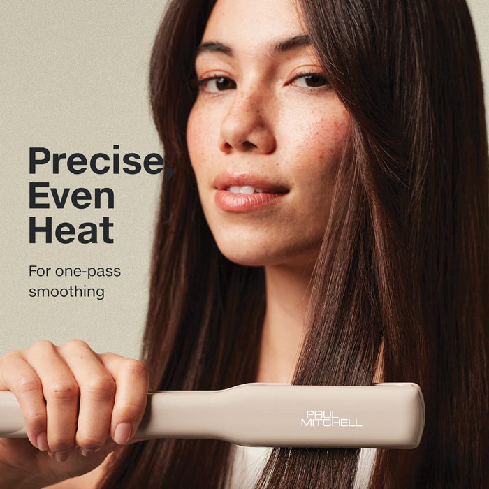 Paul Mitchell Smooth+ Ceramic Flat Iron features CeraShine ceramic plates for silky