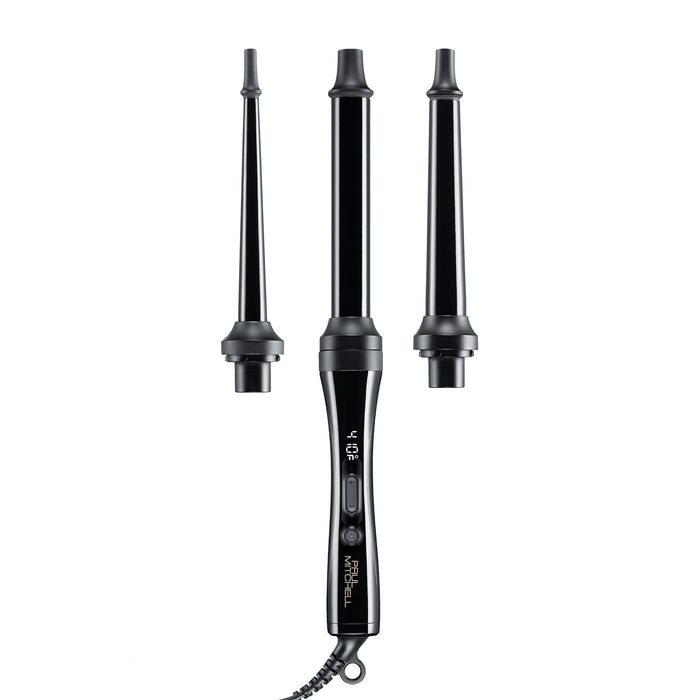 The Paul Mitchell Unclipped 3-in-1 Ceramic Interchangeable Curling Wand is ideal for curling all hair types.