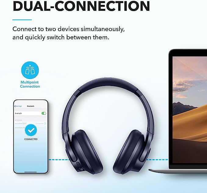 soundcore headphones with dual-connection for multitasking