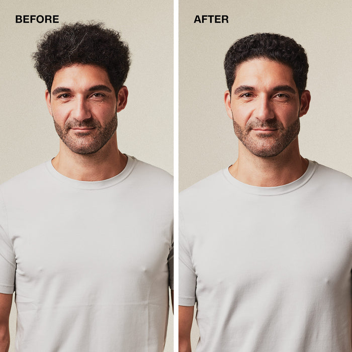 Before and after comparison when using Mitch Reformer Texture Cream