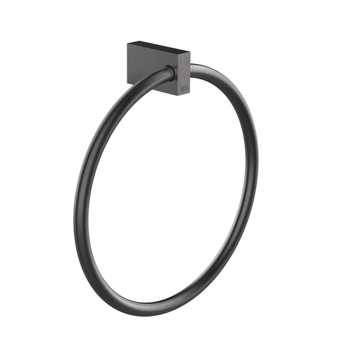 Rettangolo Towel Ring - 20909 Bathroom Accessories GESSI Black Metal Brushed PVD