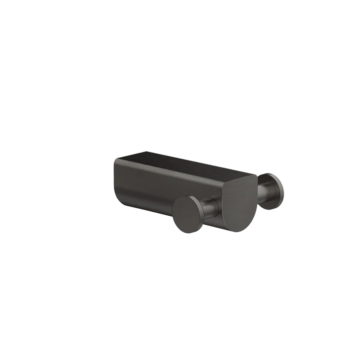 Rilievo Double Garment Hook - 59522 Bathroom Accessories GESSI Black Metal Brushed PVD
