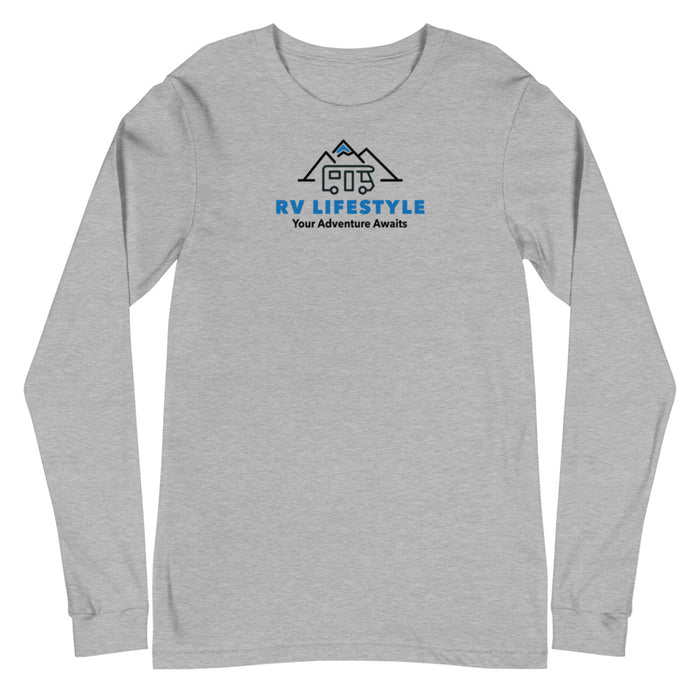 RV Lifestyle Logo Men and Women's Long Sleeve Tee - White, Athletic Heather