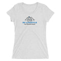 RV Lifestyle Logo Women's short sleeve FITTED t-shirt - order a size or two UP - White Fleck, Grey Tri-blend