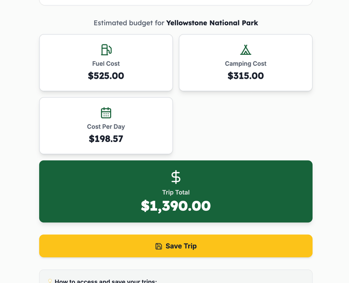 RV Trip Budget Buddy - Web App for RV Travel Expense Tracking and Trip Cost Management, Instant Access