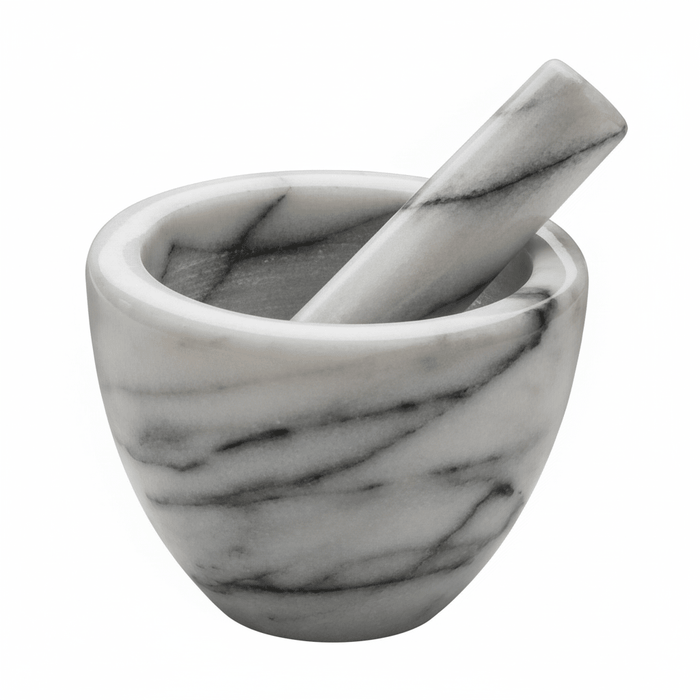Salerno White Marble Mortar And Pestle