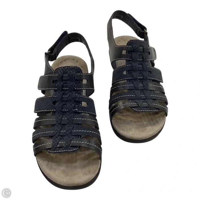 Sandals Flats By Clarks In Navy, Size: 9