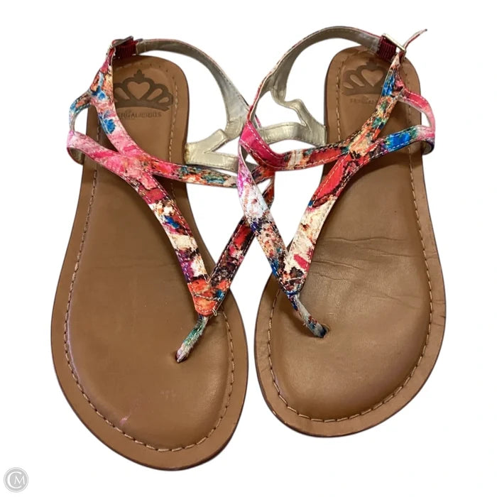 Sandals Flats By Fergalicious In Multi-colored, Size: 6