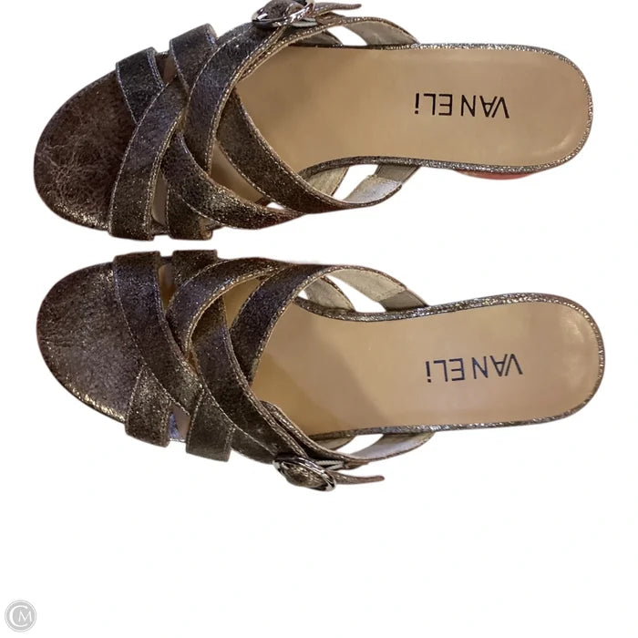 Sandals Flats By Vaneli In Gold, Size: 5.5
