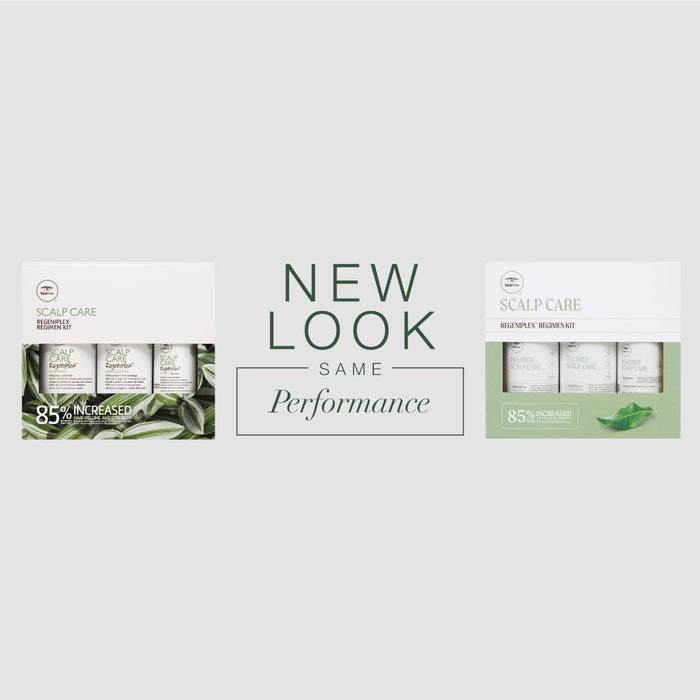 Tea Tree Scalp Care Regeniplex Regimen Kit, old to new packaging