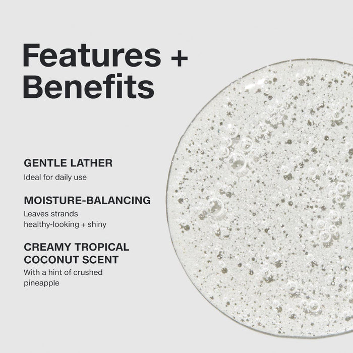 Features and benefits smear infographic for Paul Mitchell Shampoo One