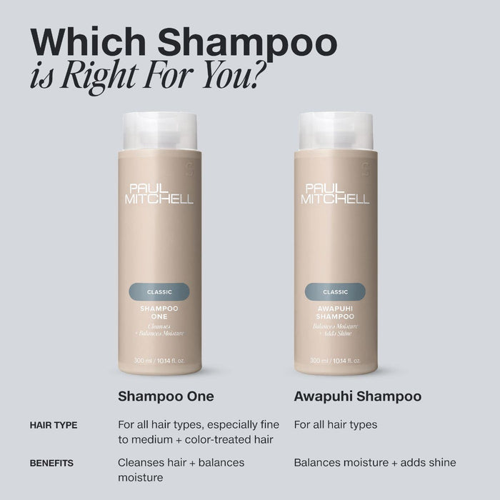 Comparison chart of Paul Mitchell Classic Shampoos