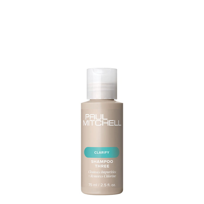 A bottle of Paul Mitchell Clarify Shampoo Three on a white background
