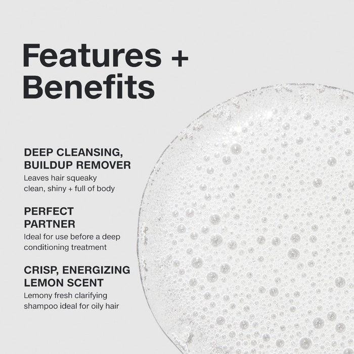 Features and benefits smear infographic for Paul Mitchell Shampoo Two