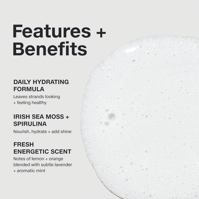 Features and benefits smear infographic for Paul Mitchell Sheer Hydration Shampoo