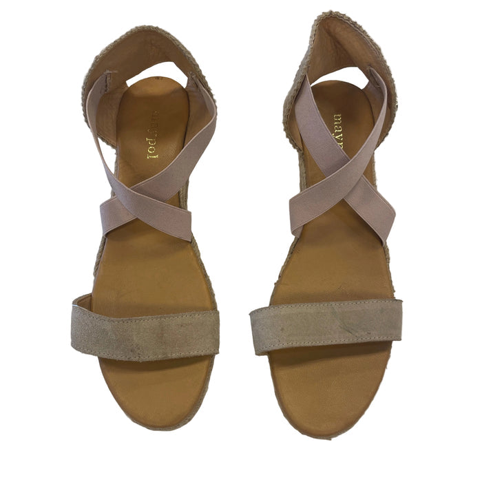 Shoes Heels Wedge By Clothes Mentor In Tan, Size: 9.5