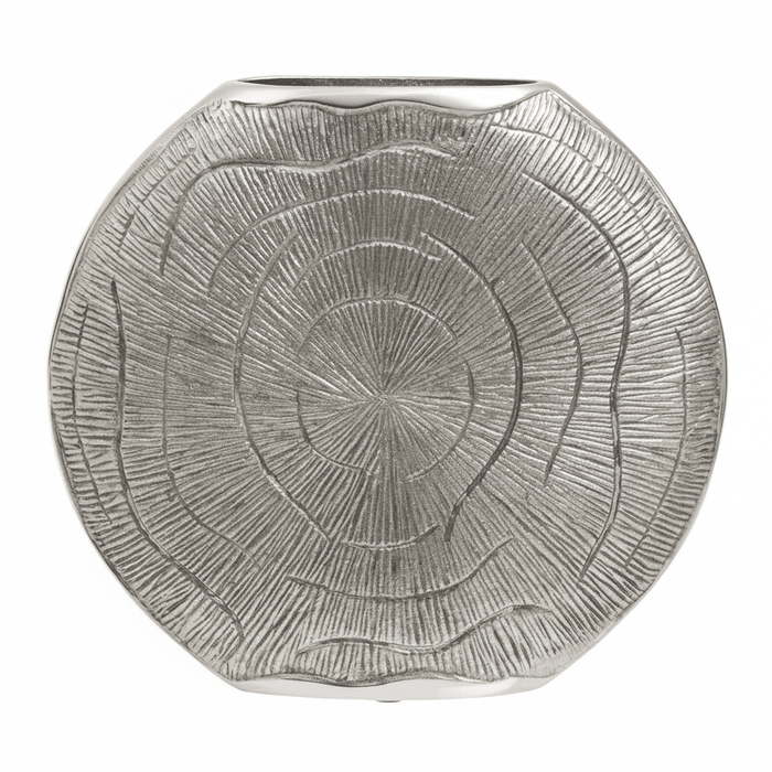 Silva Large Oak Effect Silver Finish Vase