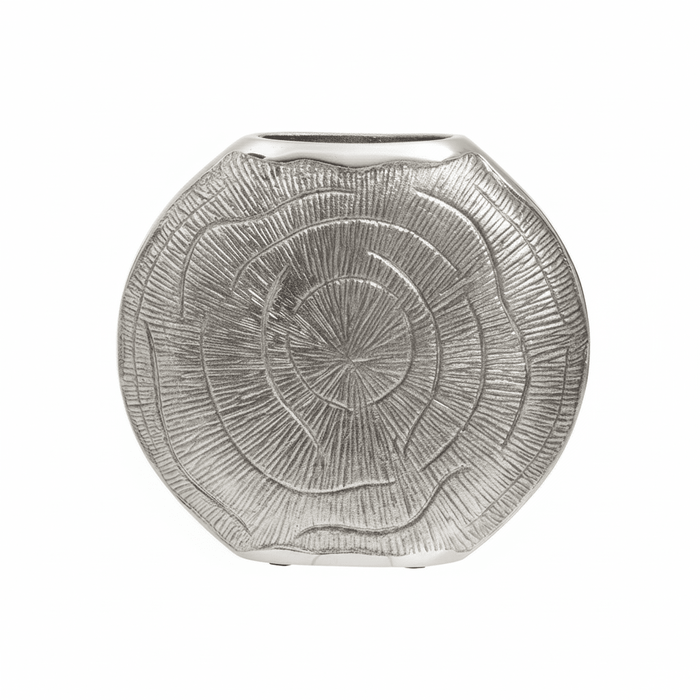 Silva Small Oak Effect Silver Finish Vase