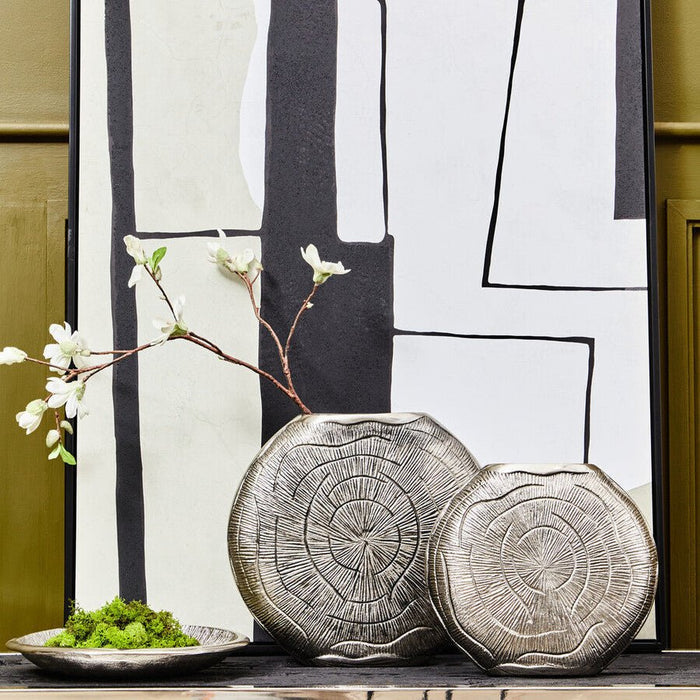 Silva Small Oak Effect Silver Finish Vase