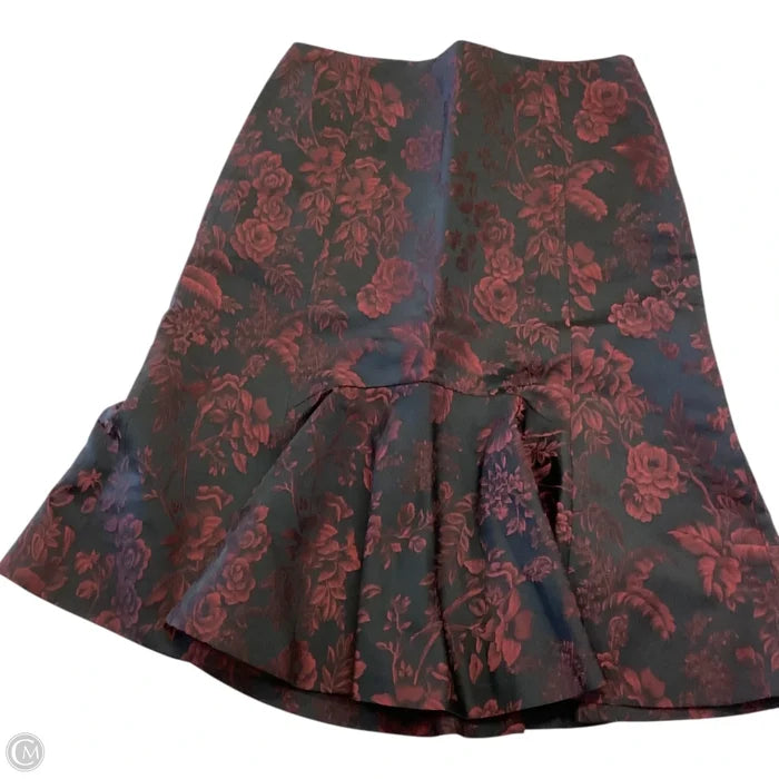 Skirt Midi By Ann Taylor In Black & Red, Size: 6