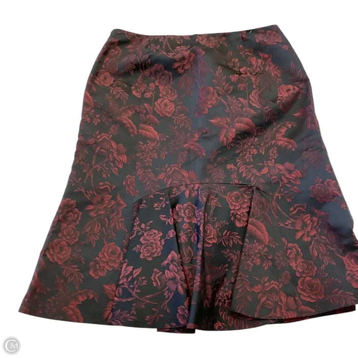 Skirt Midi By Ann Taylor In Black & Red, Size: 6