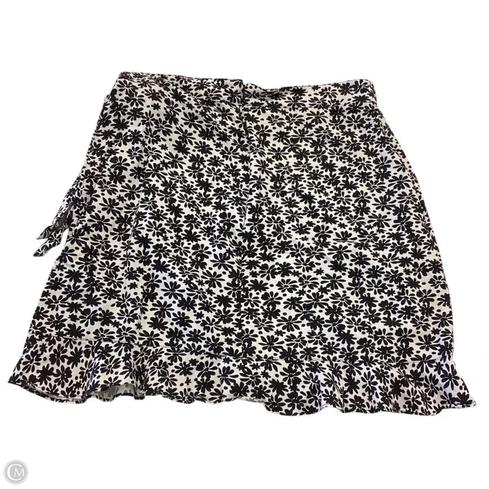 Skirt Mini & Short By Loft In Black & Cream, Size: 10