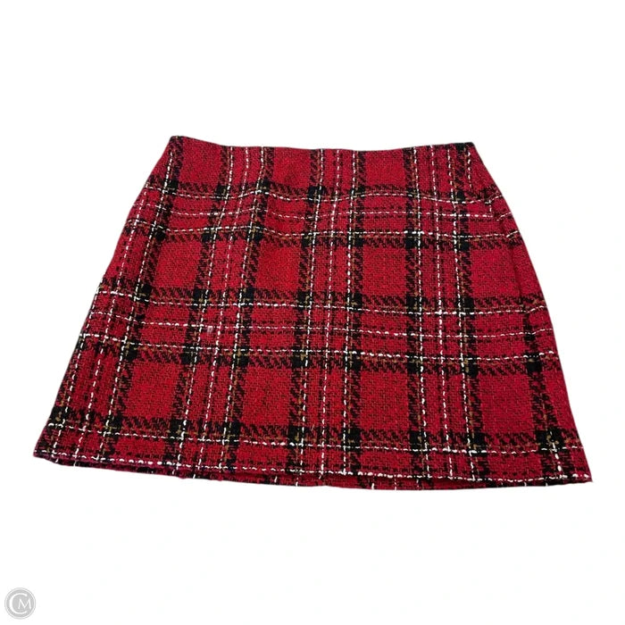 Skirt Mini & Short By Loft In Plaid Pattern, Size: 14