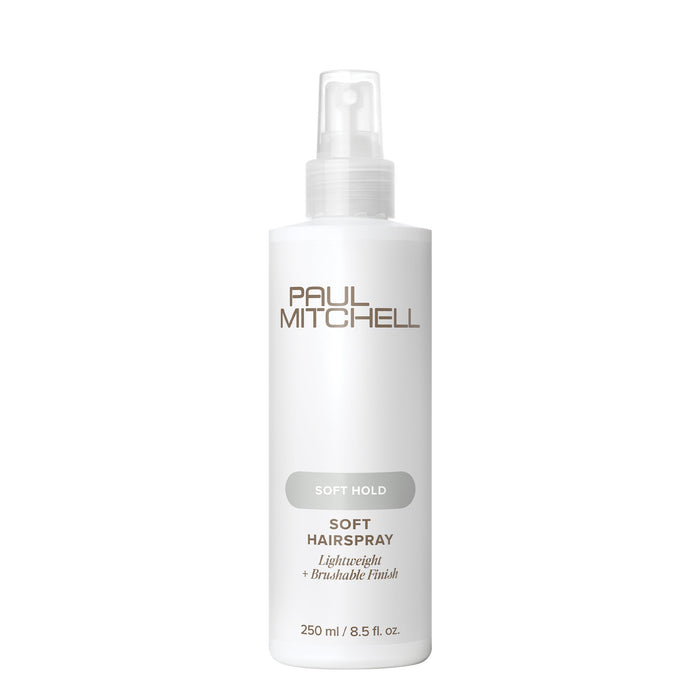 Paul Mitchell Soft Hairspray is a light, natural-hold hairspray that creates a touchable finish.