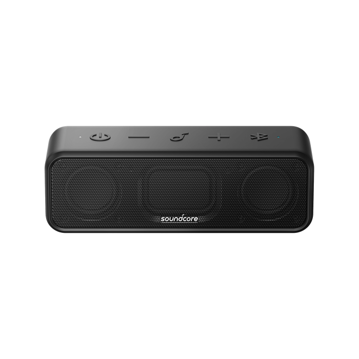 soundcore speaker with top control buttons, black color