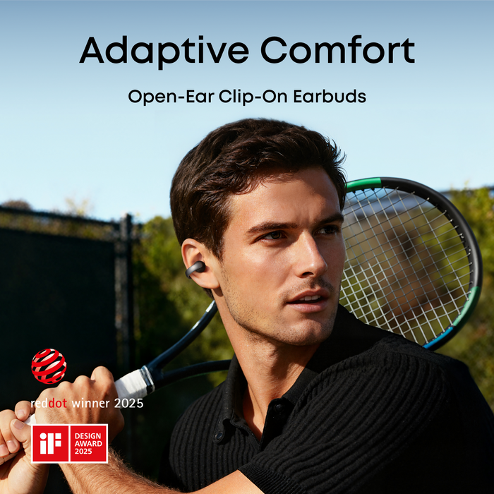 soundcore adaptive comfort open-ear earbuds for tennis players