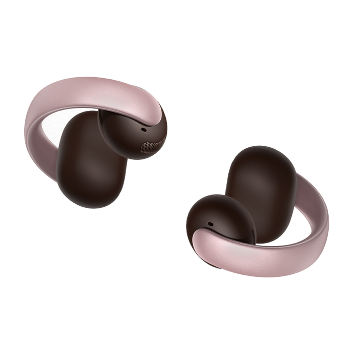 soundcore clip-on earbuds with rose gold design