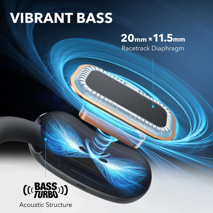 soundcore translate earbuds with vibrant bass and acoustic structure