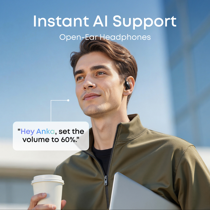 soundcore open-ear earbuds with instant AI support