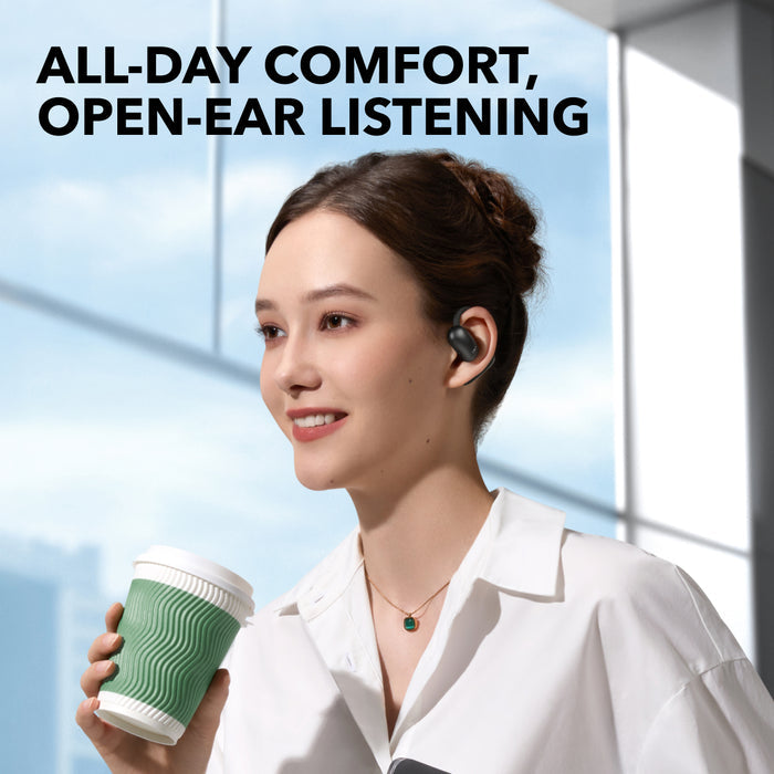 soundcore translate earbuds with open-ear comfort for coffee break