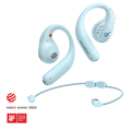 soundcore blue open-ear earbuds with awards and neckband