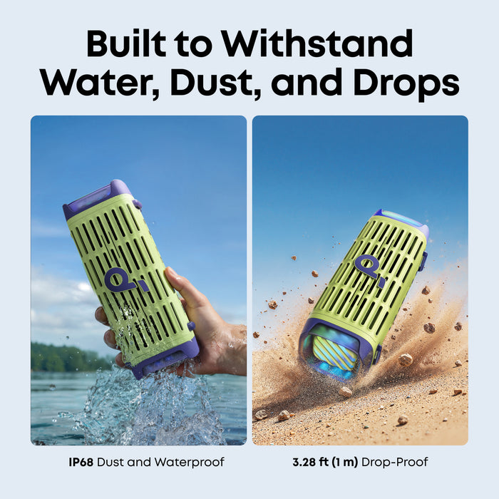 soundcore drop-resistant speaker with IP68 waterproof design