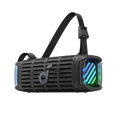 soundcore speaker with LED lights and shoulder strap