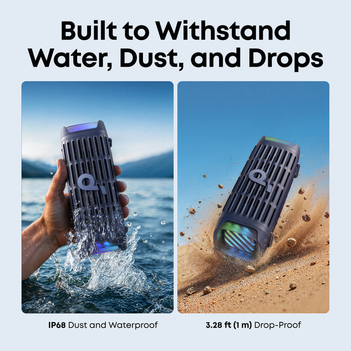 soundcore waterproof speaker with IP68 dust protection