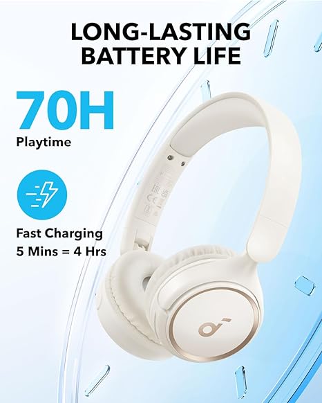 soundcore ANC headphones with 70h battery life for fast charging