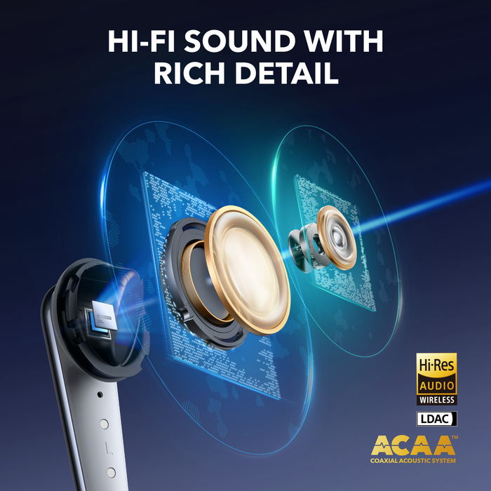 soundcore ANC earbuds with Hi-Res LDAC and ACAA system