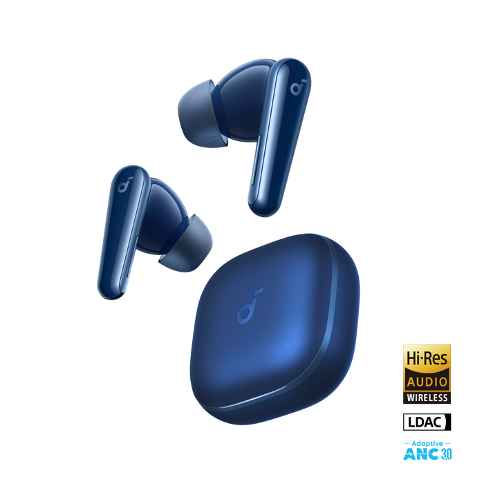 soundcore blue true wireless earbuds with Hi-Res Audio for wireless listening